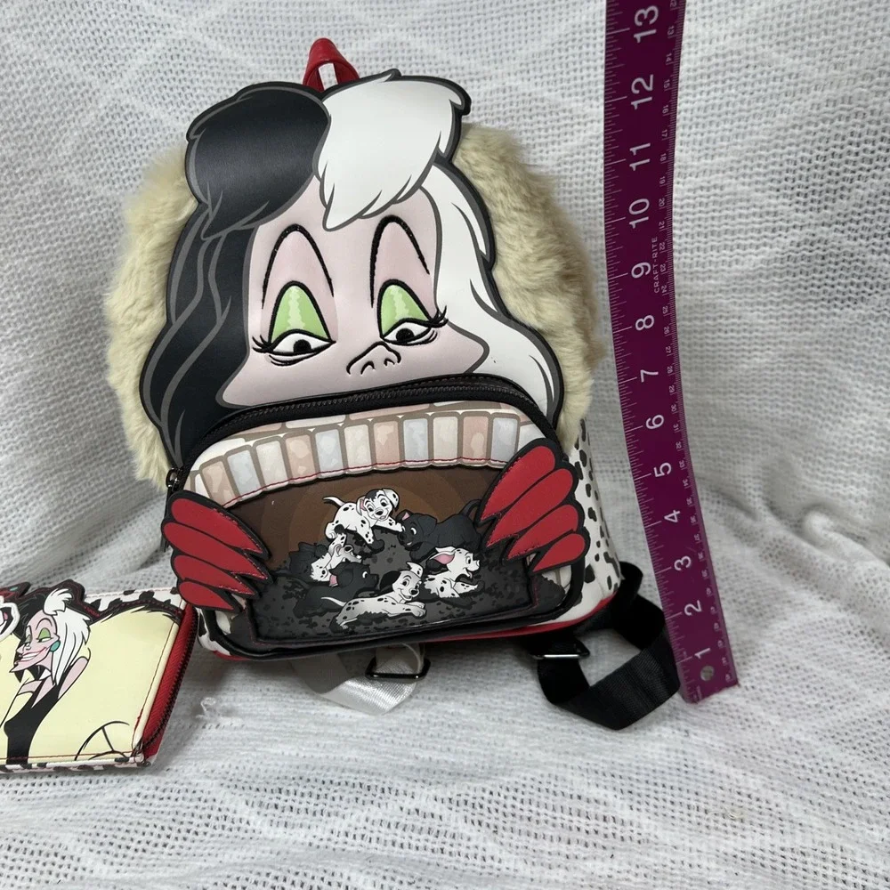 Loungefly Mini Backpack & Wallet Set Women Cruella De Vil Multicolor NEW